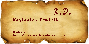 Keglevich Dominik névjegykártya